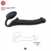 Dopochwowy Strapon dildo jajeczko podwójna przyjemność czarny 18 cm