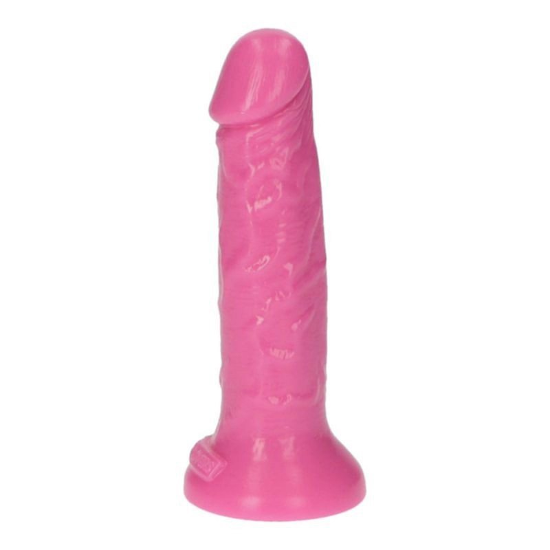 Realistyczne żylaste dildo analne na przyssawce różowe 11,5 cm