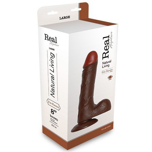 Naturalny wibrator na przyssawce z pilotem brązowy 23 cm