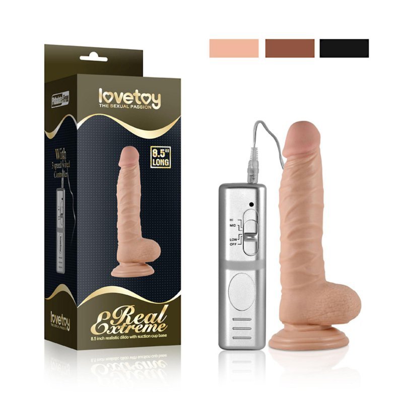 Dildo wibrator Real Extreme Vibrating Dildo Flesh 21cm