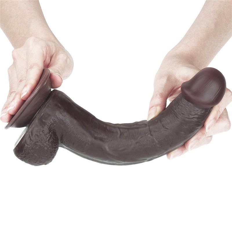 Dildo murzyńskie z ruchomą skórą Dual Layer Dong - Black 24cm