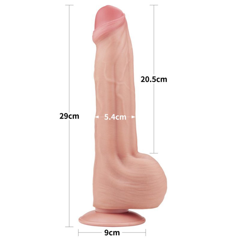 Dildo King size z ruchomą skórą Dual Layer Dong 29cm