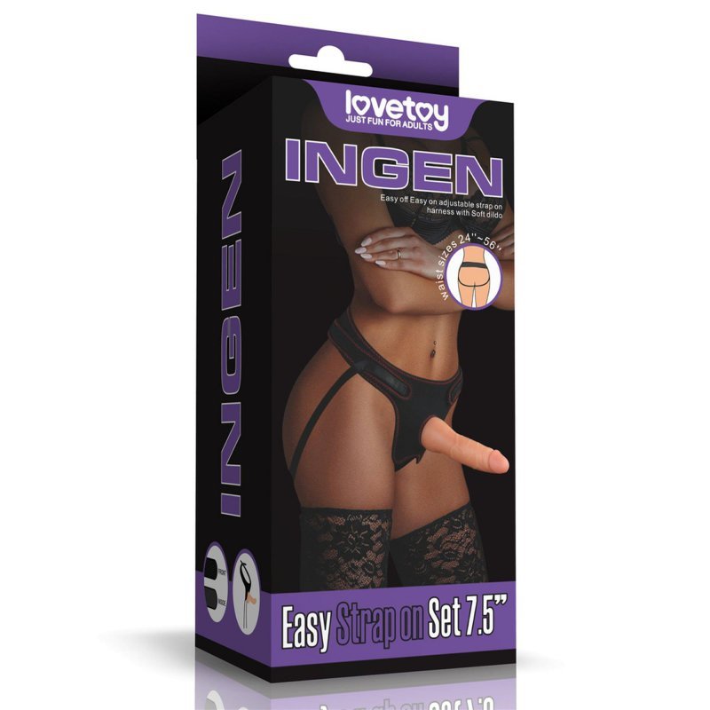 Realistyczne dildo z uprzężą strap-on 19 cm