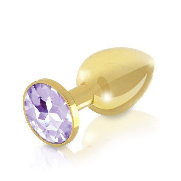 Zestaw eleganckich zatyczek analnych z diamentem złoty 3 szt