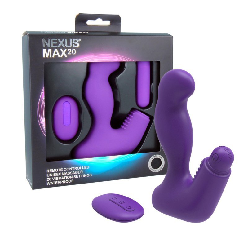 Wibrujący stymulator waginalno analny z pilotem Nexus Max 20