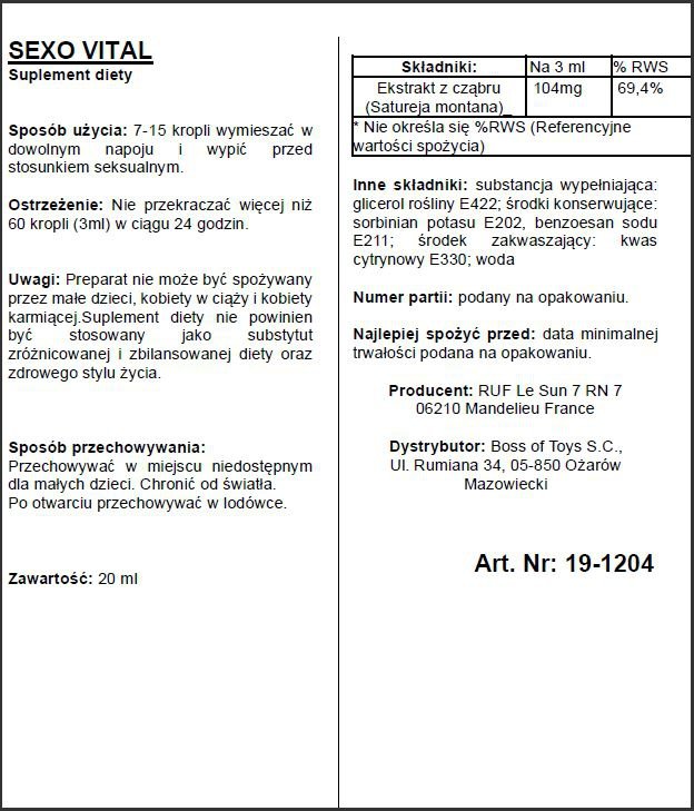 Krople pobudzające podniecające na pożądanie 20 ml