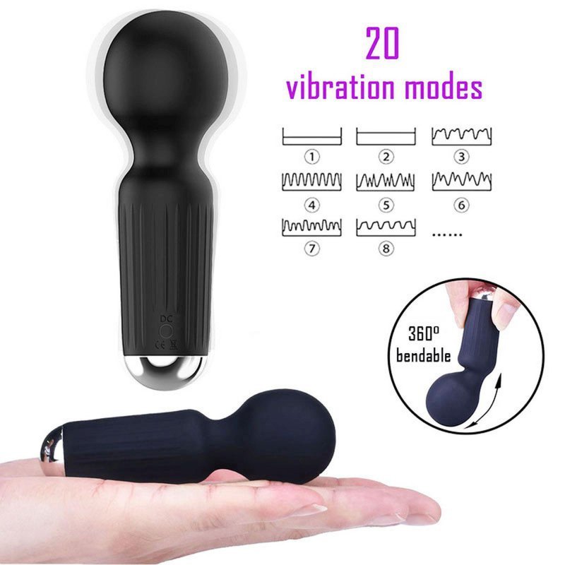 Mini masażer erotyczny różdżka wand stymulator łechtaczki czarny