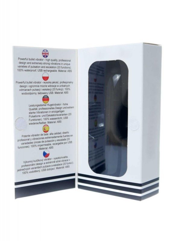 Mocny mini wibrator 20 trybów wibracji czarny połysk
