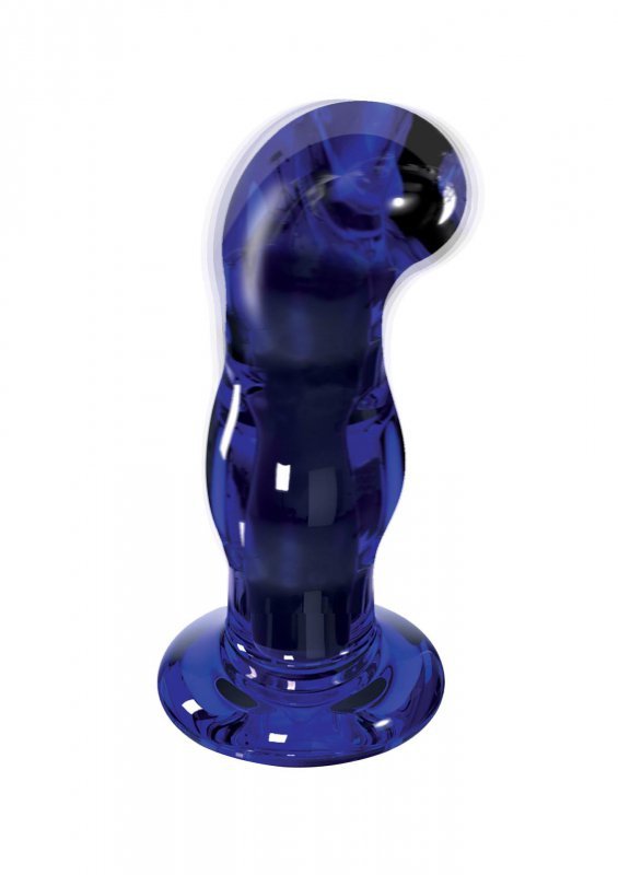 The gleaming glass buttplug blue