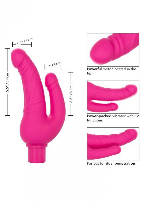 Podwójne realistyczne dildo wibrujące różowe