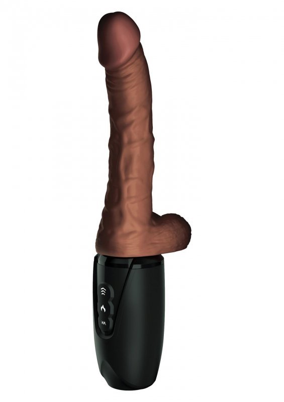 Realistyczny pogdrzewany wibrator brązowy 19 cm