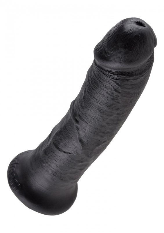 Czarne realistyczne dildo sztuczny penis na przyssawce 20 cm