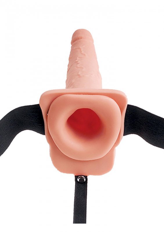 Realistyczne żylaste dildo strap on proteza sztuczny penis z wytryskiem 19 cm