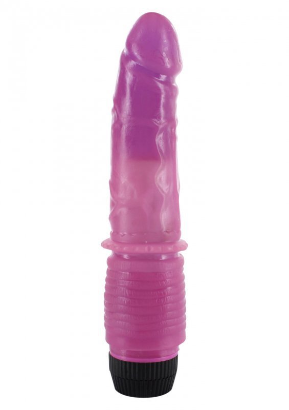 Realistyczny żelowy wibrator sex masażer fioletowy 20 cm