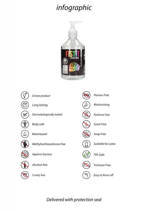 Extra thick lubricant - rainbow - 17 fl oz / 500 ml - Pump