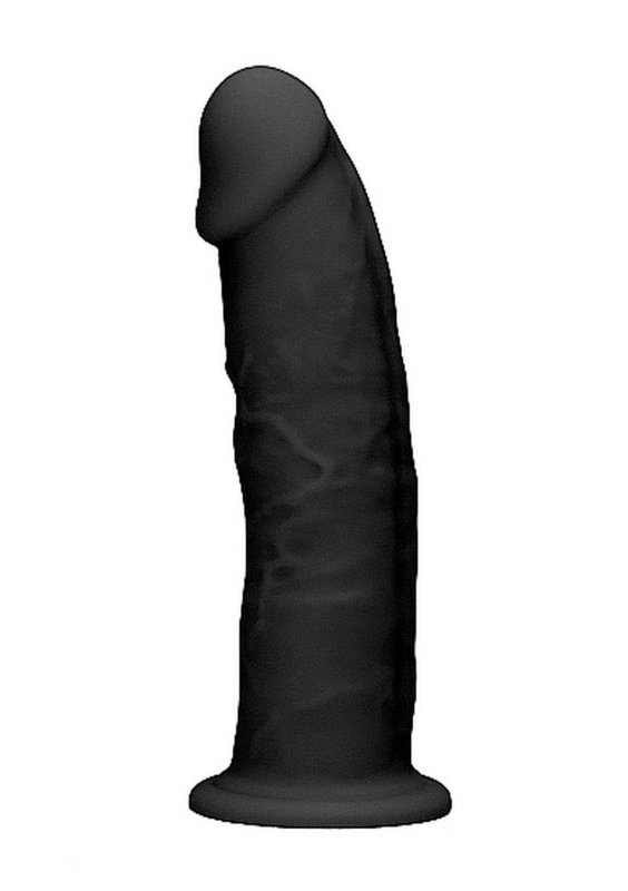 Czarne dildo bez jąder na przyssawce 15,3 cm