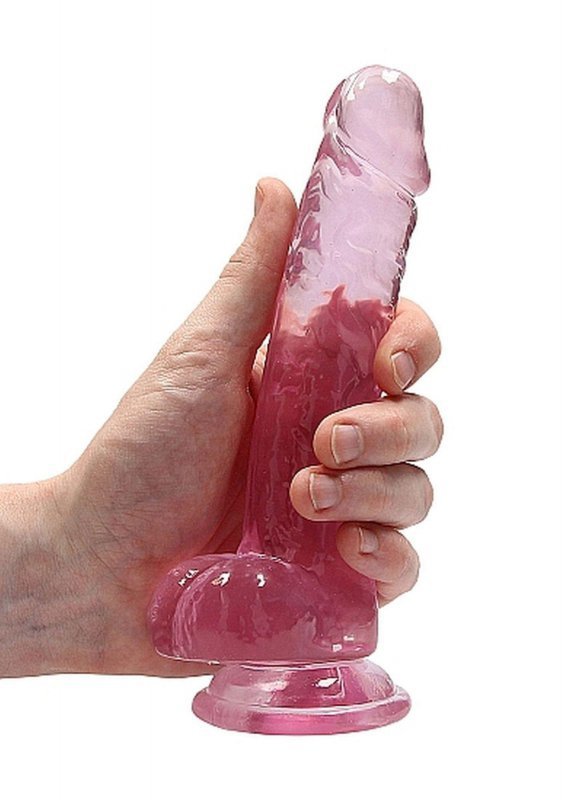 Realistyczny penis na przyssawce dildo różowe 18 cm