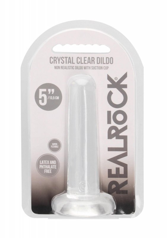 Gładkie dildo korek analny na przyssawce transparentny 13 cm