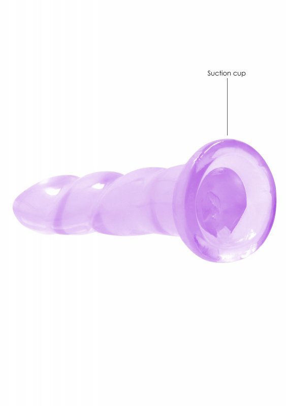 Dildo analne z wypustkami na przyssawce fioletowe 17,8 cm