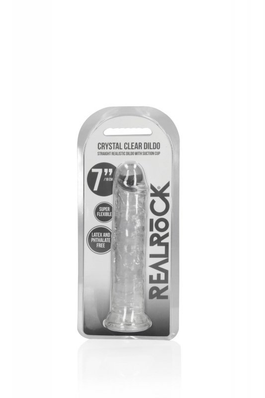 Żelowy realistyczny penis dildo z przyssawką bez jąder przezroczysty 18cm