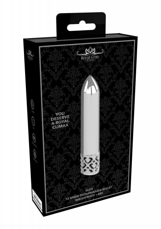 Gustowny mini wibrator metalowy pocisk srebrny