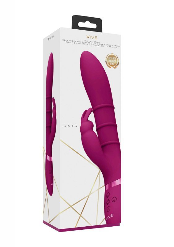 Stimulating rings, vibrating g-spot rabbit - pink