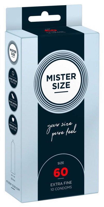Prezerwatywy naturalny lateks Mister Size 60mm 10 sztuk