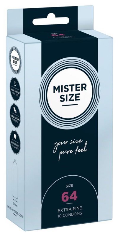 Prezerwatywy naturalny lateks Mister Size 64mm 10 sztuk