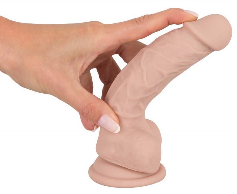 Naturalne żylaste dildo z przyssawką 18 cm