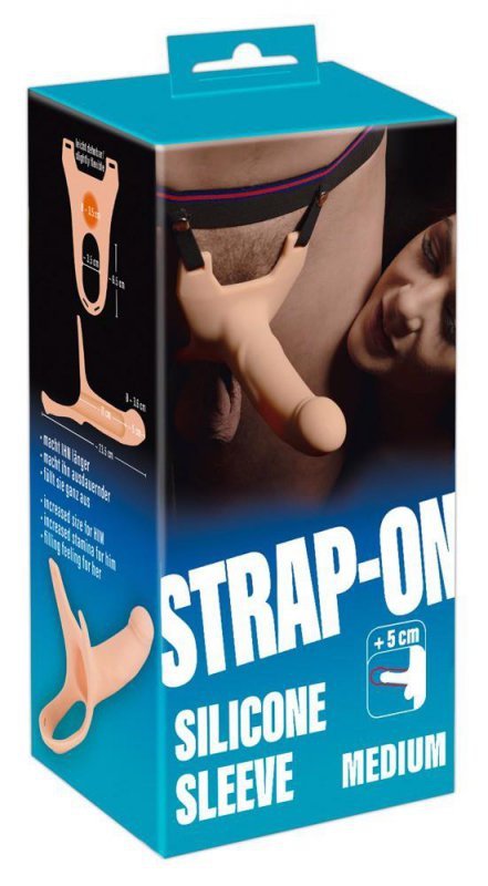 Nakładka na penisa strap on dildo sztuczny długi penis + 5 cm