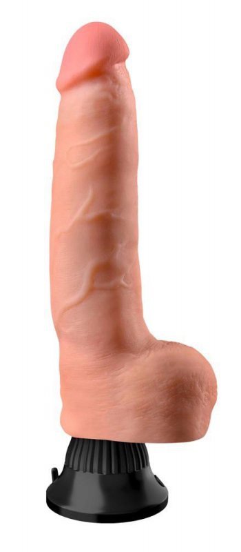 Realistyczny wibrator na przyssawce z jądrami 21,5 cm