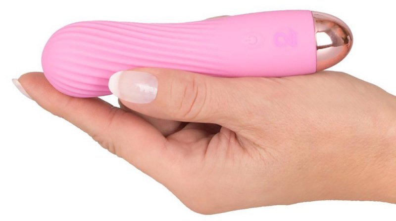 Mały wibrator z rowkami do torebki sex masażer różowy