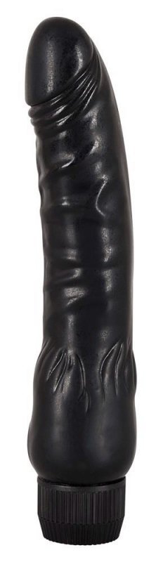 Wibrujące zakrzywione dildo czarne 22 cm