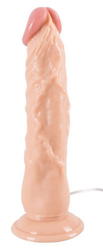 Realistyczne wibrujące dildo na przyssawce z pilotem 23 cm