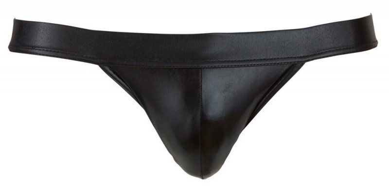 Błyszczące seksowne jockstrapy męskie wetlook czarne Men´s Jock 2XL