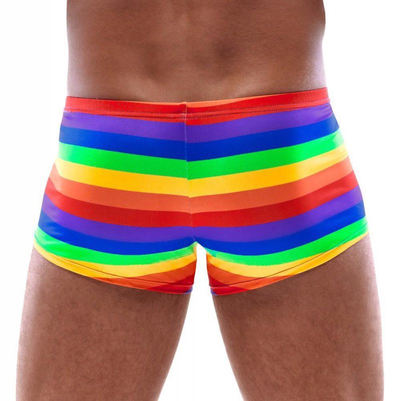 Seksowne bokserki męskie tęcza Men's Boxer Briefs Rainbow M
