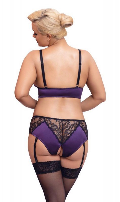 Fioletowy komplet sexy bielizny Cottelli 2XL