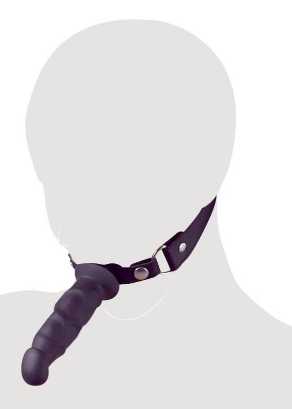 Knebel z penisem dildo do ust 