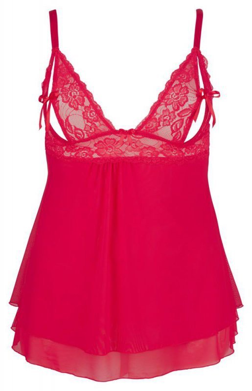 Czerwona sexy koszulka babydoll plus size Cottelli 4XL