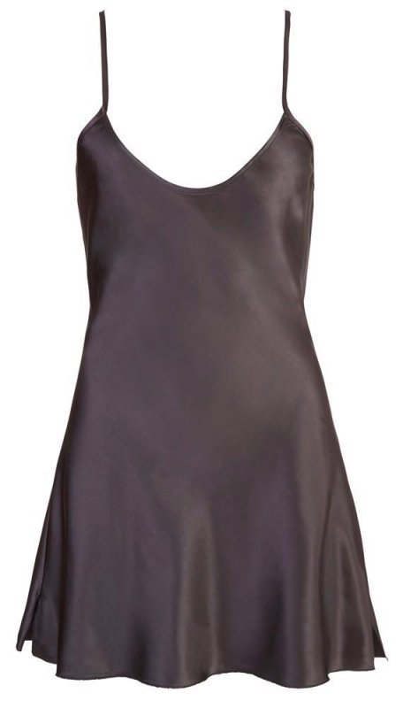 Satynowa sexy koszlka babydoll czarna Cottelli L