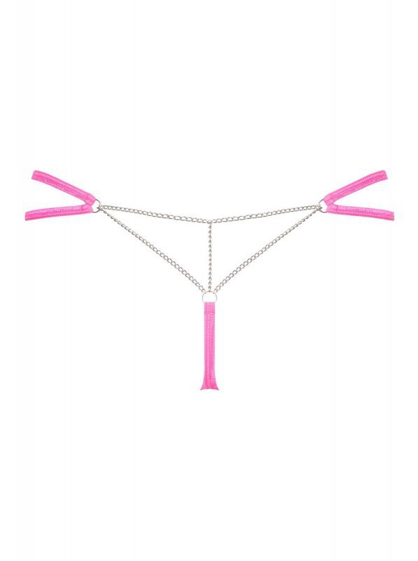 Obsessive Chainty stringi różowe  S/M