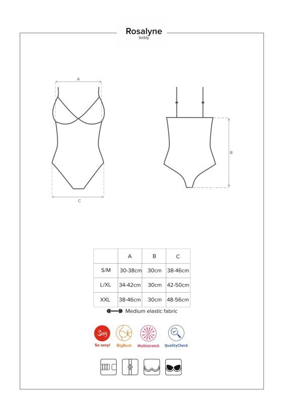 Obsessive Rosalyne body czerwone L/XL