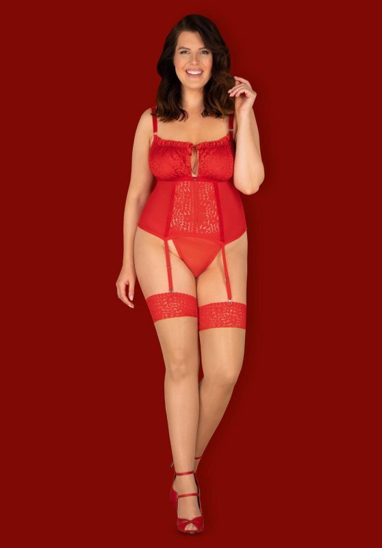 Obsessive Blossmina gorset i stringi  4XL/5XL