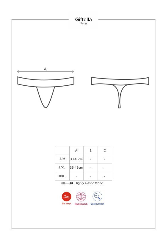 Obsessive Giftella stringi czerwony  S/M