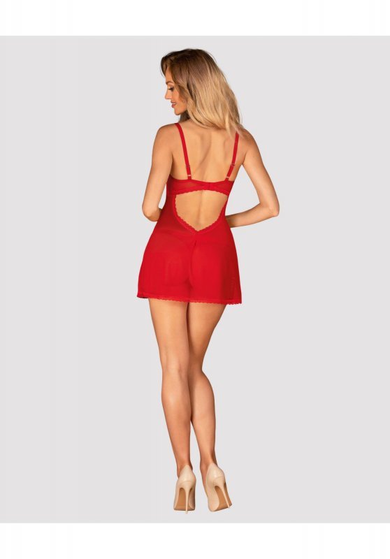 Obsessive Chilisa czerwone babydoll i stringi  M/L