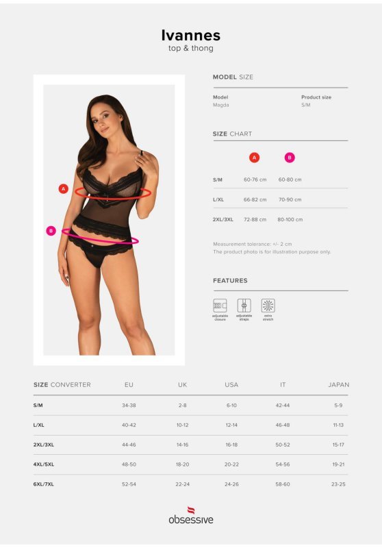 Obsessive Ivannes komplet 2-częściowy  L/XL