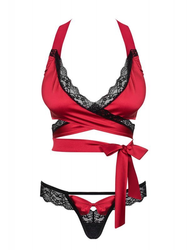 Obsessive Sensuelia komplet 2-częściowy czerwony  S/M