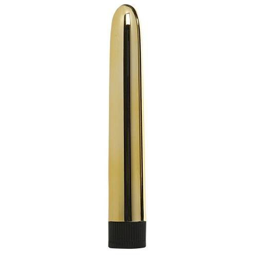 Klasyczny gładki wibrator prosty masażer złoty 15,5 cm