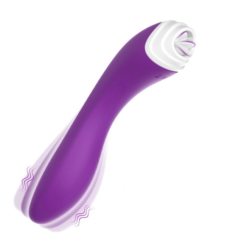 Wibrator stymulator łechtaczki z języczkiem fioletowy