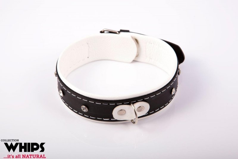 Whips obroża bdsm damska 4 cm, biała